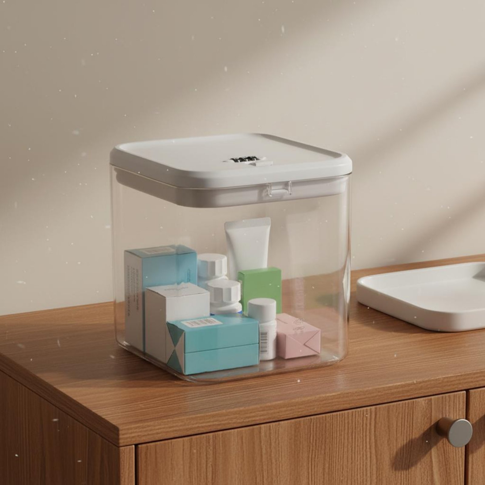 Food Storage Safe - กล่องใส่ของแบบล็อคได้ กล่องเก็บของอเนกประสงค์ กล่องเก็บอาหาร ปลอดภัย โปร่งใส รหัสสามารถตั้งค่าใหม่ได้