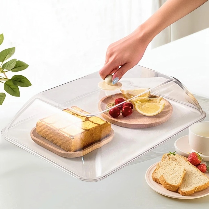 Food Storage Lid - WORTHBUY ฝาครอบอาหารพลาสติกแบบใช้ซ้ำได้ ป้องกันฝุ่นและแมลง ฝาครอบรักษาความสดของอาหาร ฝาปิดป้องกัน อุปกรณ์จัดเก็บในครัว