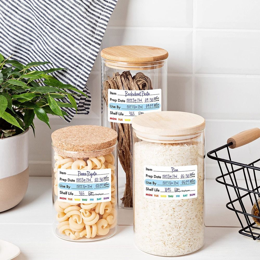 Food Storage Food Safety - 250/300PCS ป้ายอายุการเก็บรักษาอาหารอเนกประสงค์แบบมีกาวในตัวสติกเกอร์จัดเก็บในครัวแบบถอดได้ความปลอดภัยของอาหาร