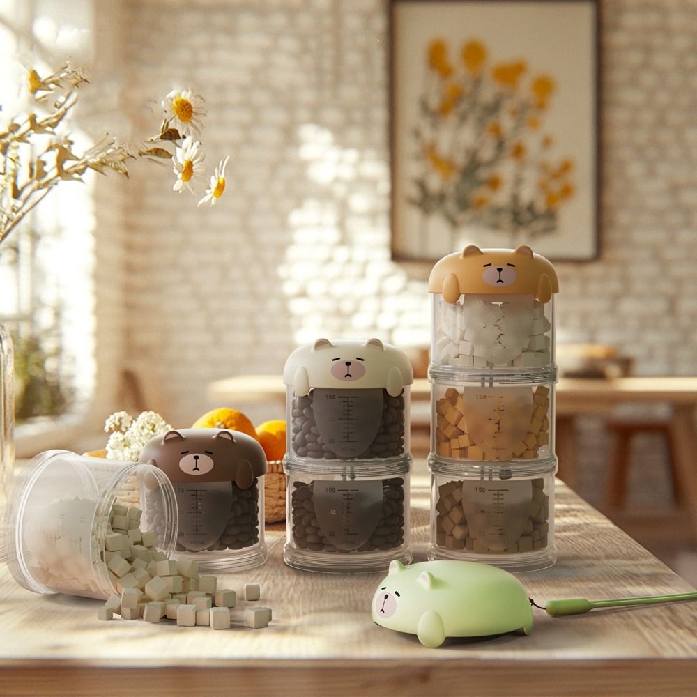 Food Storage No Plastic - กล่องใส่อาหารแมวพลาสติกหลายชั้น ใช้งานได้จริง ป้องกันความชื้น กล่องเก็บขนมสุนัขน่ารัก กล่องบรรจุอาหารสัตว์เลี้ยงแบบปิดผนึก กล่องใส่อาหารสุนัขสำหรับพาเดินเล่น