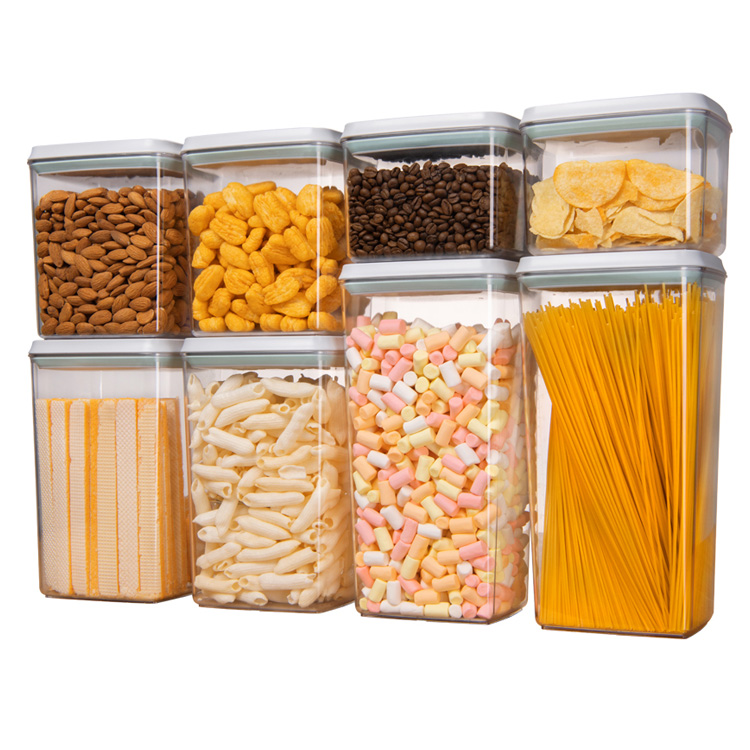 Food Storage Containers Set - ชุดกล่องเก็บอาหารสุญญากาศจากโรงงานโดยตรง 8 ชิ้น สำหรับจัดระเบียบครัว ใส่ได้ทั้งน้ำตาล ลูกอม