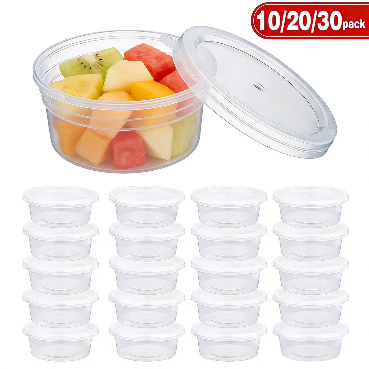 Food Storage Boxes With Lids - 10/20/40 แพ็ค ภาชนะใส่สไลม์ขนาดเล็กพร้อมฝาปิด, ภาชนะใส่เครื่องปรุงรส ถ้วยพลาสติกสำหรับใส่อาหาร