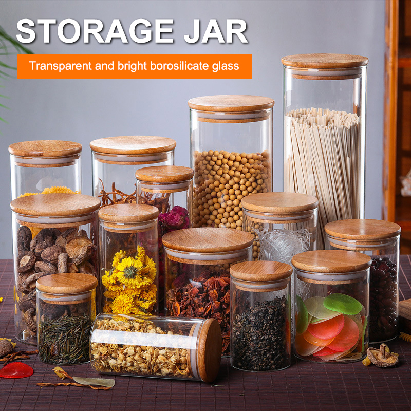 Food Storage Tank - กล่องเก็บอาหารแบบปิดผนึก หม้อแก้ว โถกาแฟพร้อมฝาปิด โปร่งใส ใส่ซีเรียล ขนม