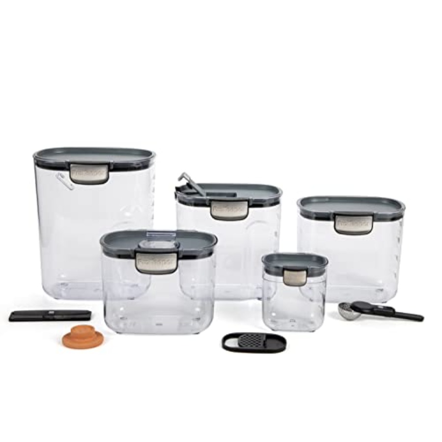 Food Storage Containers Set - ชุดภาชนะเก็บอาหารแบบปิดสนิท ชุดกระปุกพลาสติกใสสำหรับใส่แป้งและน้ำตาล พร้อมอุปกรณ์แม่เหล็กสำหรับจัดระเบียบครัว