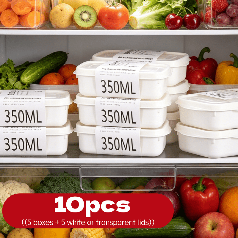 Food Storage Containers Set - ชุดกล่องเก็บอาหารแบบซ้อนได้ 10 ชิ้น 5 กล่อง +