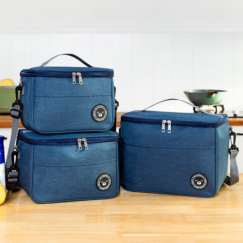 Food Storage To Keep Warm - ถุงอาหารกลางวันแบบมีฉนวนทรงสี่เหลี่ยม อลูมิเนียมฟอยล์หนา กล่องเบนโตะแบบพกพา กระเป๋าเก็บความร้อน รักษาความร้อนและความเย็นของอาหาร สำหรับปิกนิก