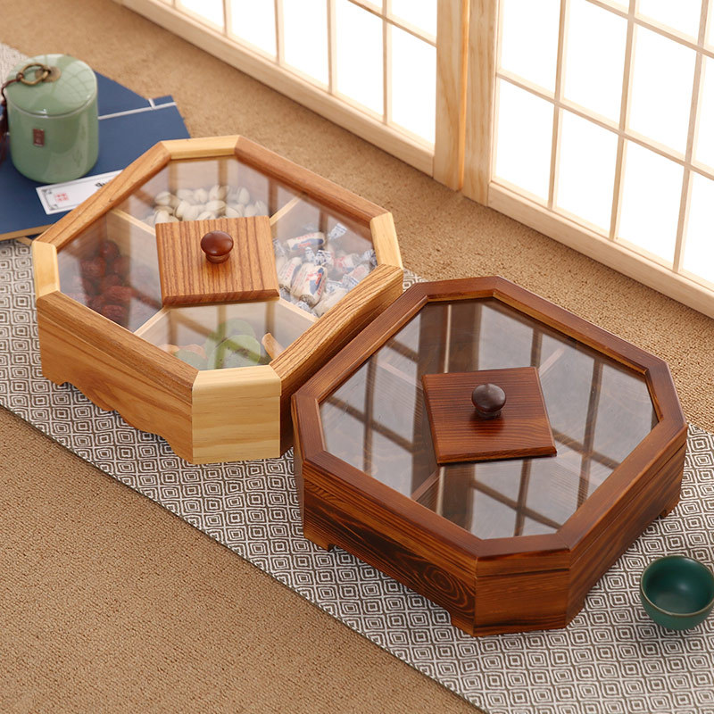 Food Storage Jars With Wooden Lids - ใหม่ไม้ Candy บิสกิตกล่องเก็บฝาปิดบ้านกล่องอาหาร Jars ชุดถั่วขนมขบเคี้ยวผลไม้ Organizer
