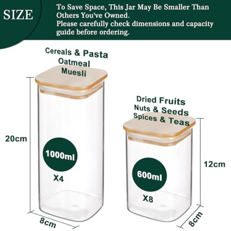 ชุดโหลแก้วทรงสี่เหลี่ยมพร้อมฝา - Food Storage Lid บทวิจารณ์และราคา
