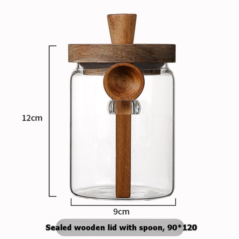ชุดโหลแก้ว ABJI พร้อมฝาไม้และช - Food Storage Jars With Wooden Lids บทวิจารณ์และราคา