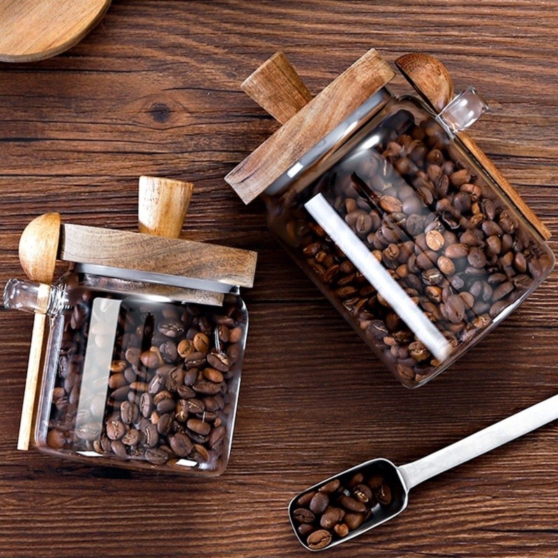 ชุดโหลแก้ว ABJI พร้อมฝาไม้และช - Food Storage Jars With Wooden Lids บทวิจารณ์และราคา