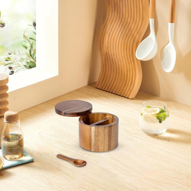 เกลือเครื่องปรุงรสขวดพริกไทยไม - Food Storage Jars With Wooden Lids บทวิจารณ์และราคา