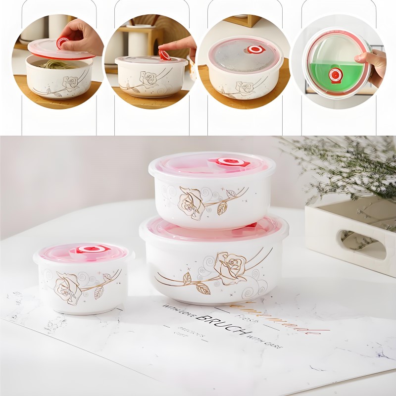 สามชิ้นชุด,Fine กระเบื้องจีนกล - Food Storage Hot บทวิจารณ์และราคา
