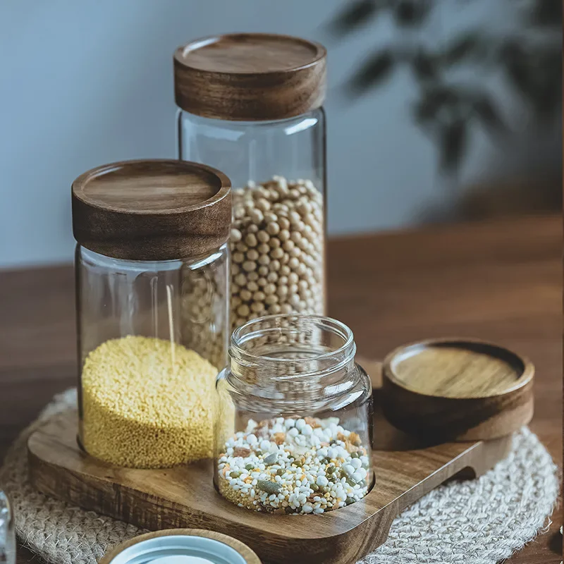 กล่องเก็บอาหารแบบฝาปิดทำจากแก้ - Food Storage Jars With Wooden Lids บทวิจารณ์และราคา