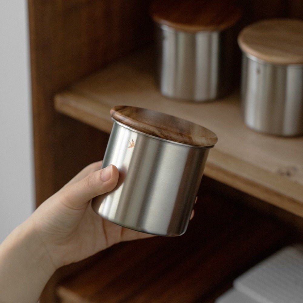 ใหม่! กระปุกมัทฉะสแตนเลส 380 ม - Food Storage Jars With Wooden Lids บทวิจารณ์และราคา