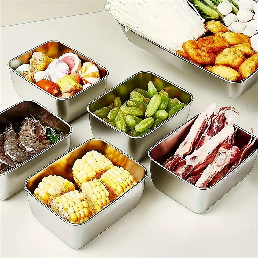 1/3/5pcs สแตนเลสกล่องเก็บอาหาร - Food Storage Boxes With Lids บทวิจารณ์และราคา
