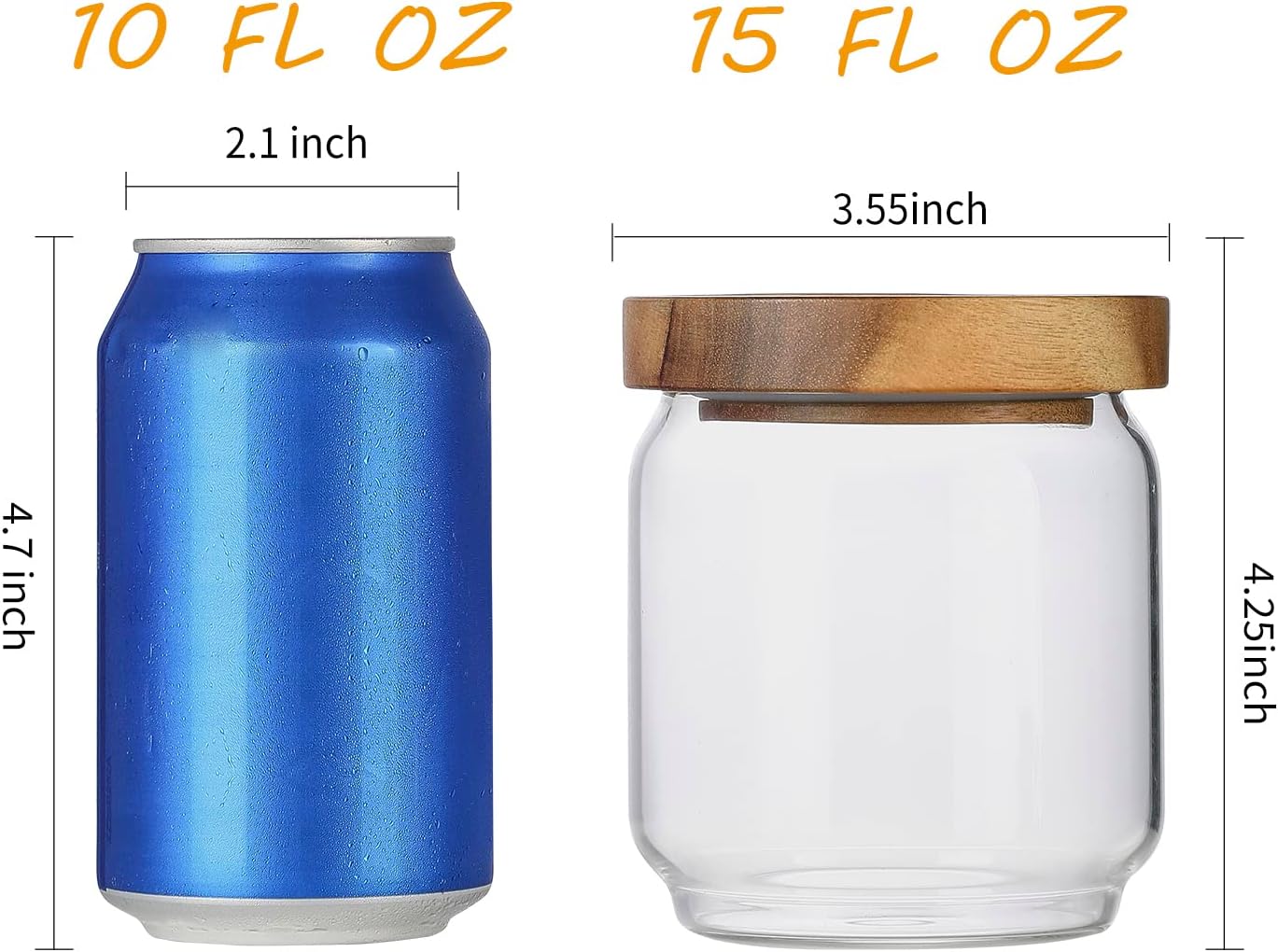 ชุดโหลแก้วใส 4 ใบ ขนาด 15 ออนซ - Food Storage Jars With Wooden Lids บทวิจารณ์และราคา