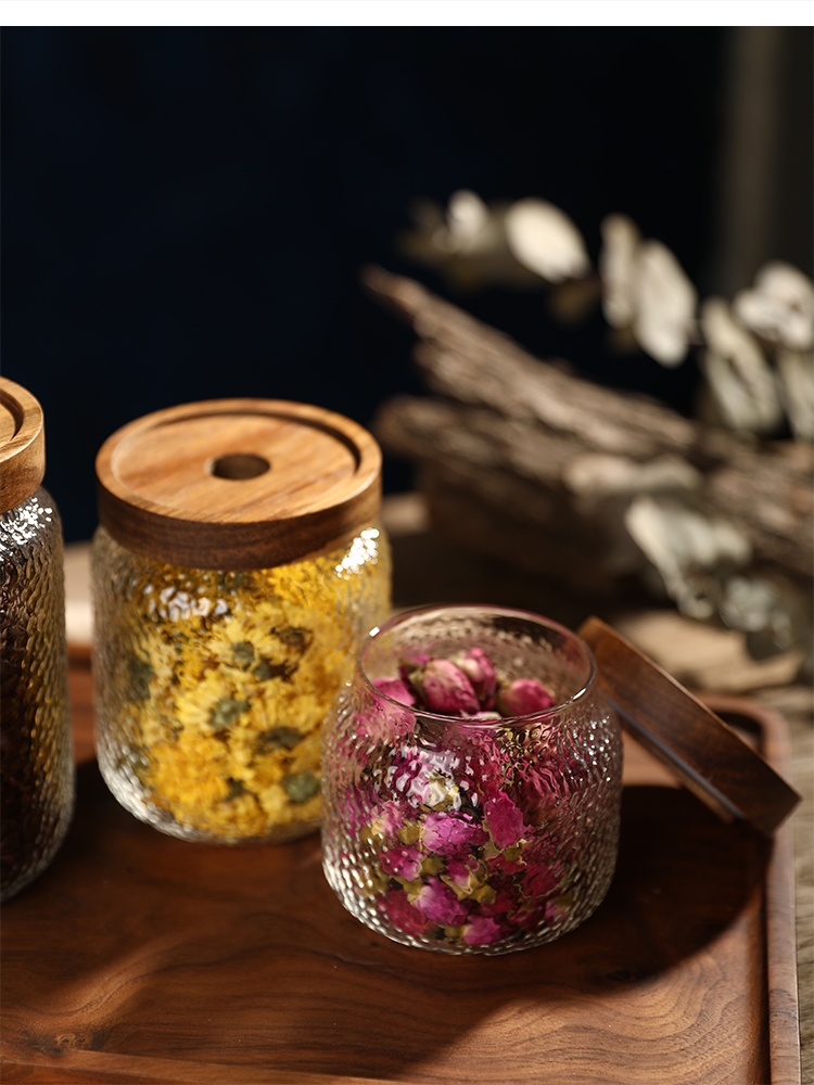 ขวดแก้วเก็บธัญพืชหลายชนิด ฝาไม - Food Storage Jars With Wooden Lids บทวิจารณ์และราคา